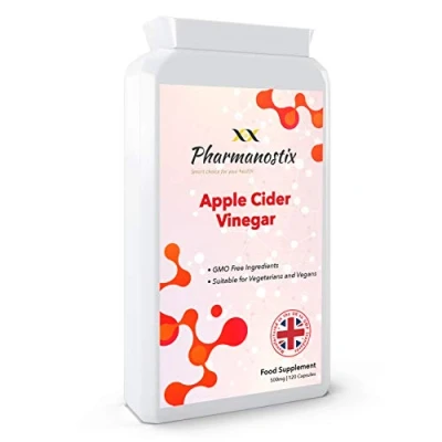 Image of Apple Cider Vinegar Supplement 1500mg per serving 120 Capsules Premium Quality Rich in Acetic Acid Keto Diet Friendly, Non GMO, Gluten Free Supplement, UK Manufactured by Pharmanostix