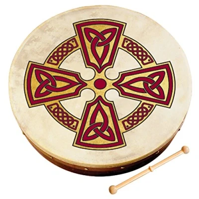 Image of Waltons 12&quot; Kilkenny Cross Design Bodhran Pack Gift Set