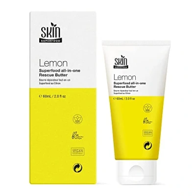 Image of Skin SUPERFOOD Lemon Rescue Body Butter Ultra Hydrating Multi Purpose Balm with Shea Butter, Almond Oil, Coconut and Lemongrass For Dry