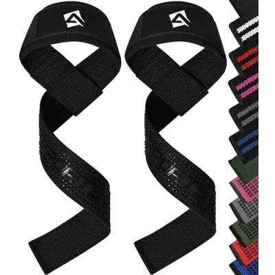 Image of AQF Lifting Straps, Weight Wrist 60CM Heavy Duty Gym Straps with 5MM Neoprene Padded Support, Anti Slip Bar Grip, Ideal for Weightlifting, Deadlifting, Bodybuilding Workouts