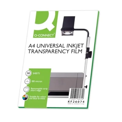 Image of Q Connect Inkjet Over Head Projector Film (Pack of 50)