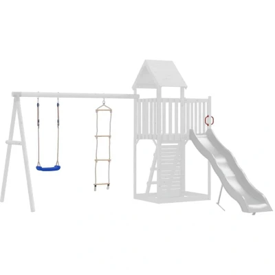 Image of vidaXL Swing Seat with Rope Ladder Blue Polyethene