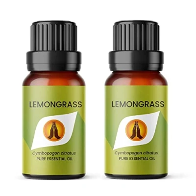 Image of Aroma Energy Lemongrass Essential Oil 20ml (2 x 10ml Bottles) 100% Pure &amp; Natural