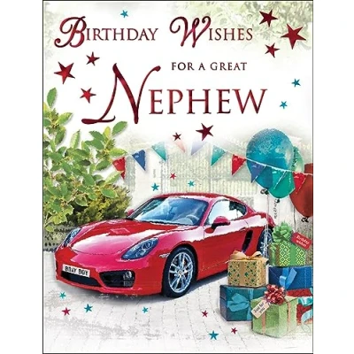 Image of Regal Publishing Birthday Card Nephew, Car 8 x 6 inches