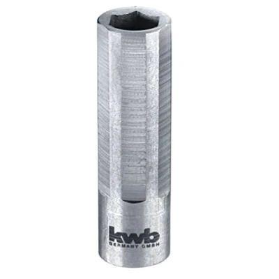 Image of kwb Shorty Quick Change Bit Holder, Magnetic, with 35mm Stainless Steel Sleeve and 1/4&#039;&#039; Inch Hex Shank for Bits