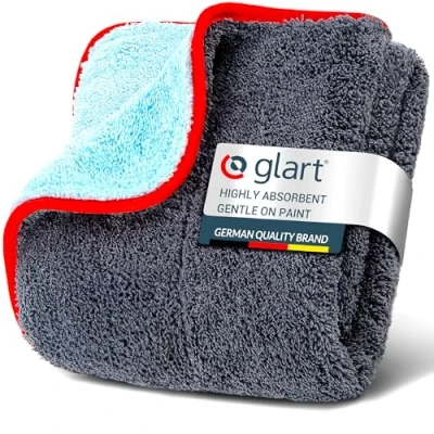 Image of Glart 471PP microfibre cloth, for paint polish, panes, cockpit, polishing &amp; drying car, motorcycle and bicycle,microfibre cloth varnish, 60x40 cm, Anthracite blue