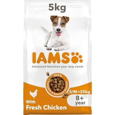 Image of IAMS Complete Dry Dog Food for Senior 8+ Small and Medium Breeds with Chicken 5 kg