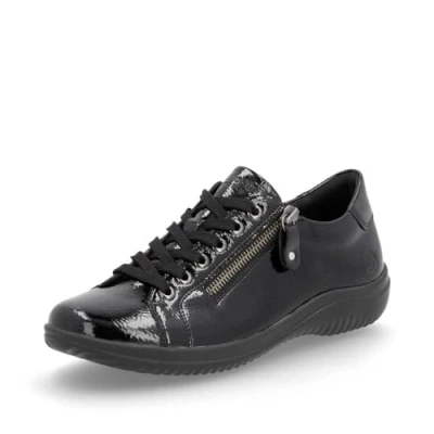 Image of Remonte Womens D1E03 01 High Shine Lace Up Trainers 6 UK Black