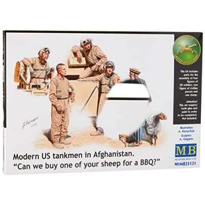 Image of Masterbox 1:35 Scale Modern US Tankmen in Afghanistan A sheep for the BBQ? Figure