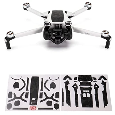 Image of WRAPGRADE Skin Stickers Compatible with DJI Mini 3 Accent Color (BLACK BUMPY CAMO)