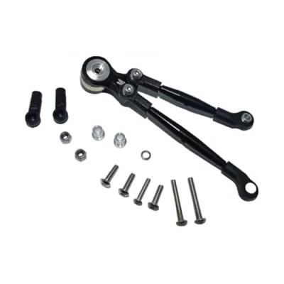 Image of Aluminium Hi Torque Servo Saver 25T With Tie Rod For Tamiya 1/12 RC Lunch Box Black