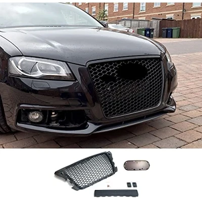 Image of Fits for Audi A3 8P Facelift Badgeless Mesh Grill Sport Front Emblemholder
