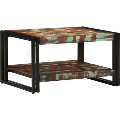 Image of vidaXL Coffee Table Multicolour 70x50x38 cm Solid Wood Reclaimed