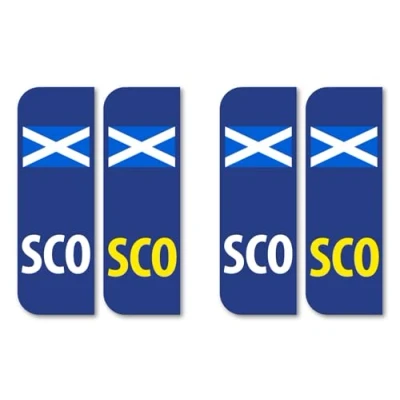 Image of Landing Designs 2 x SCO Scottish Flag Car Number Plate vinyl stickers
