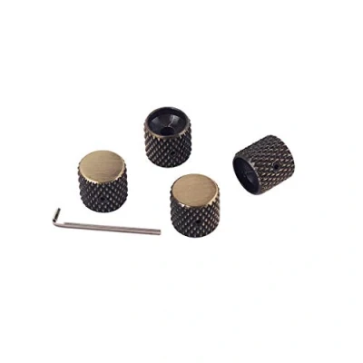 Image of Alnicov Electric Guitar Control Knobs,Volume Tone Dome Knobs,with Wrench,for Bass Parts,Bronze Metal