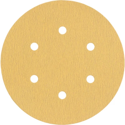 Image of 5x York 150MM Adhesive (Sticky Backed) Aluminium Oxide Discs, 6 Hole (600A) P180
