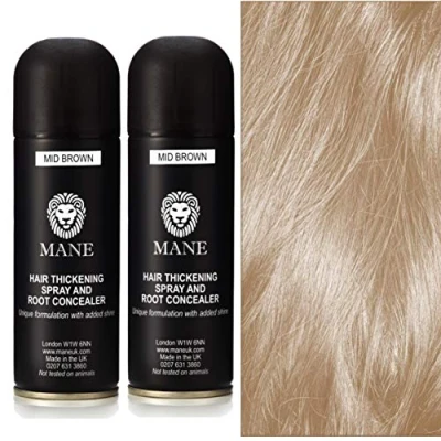Image of Mane Hair Thickening Spray x 2 MID BROWN 200 ml direct from the manufacturer