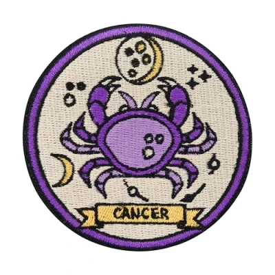 Image of Finally Home Iron On Patch Cancer Zodiac Sign Astrology Patches, Moon Stars