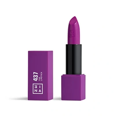 Image of 3INA MAKEUP the Lipstick 437 Purple with Vitamin E &amp; Shea Butter to Nourish Lips Long Lasting Lip Colour Matte Finish and Creamy Texture Vegan Cruelty Free