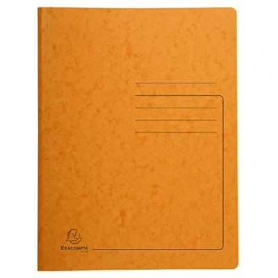 Image of Exacompta Ref 240224E Heavyweight Mottled Pressboard Spring Folder Suitable for A4 Documents, 355gsm Pressboard, Holds Approx. 300 Sheets Orange