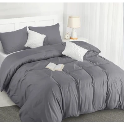 Image of Utopia Bedding Super King Size Duvet Cover Set Soft Microfibre Polyester with Pillow cases Quilt (Grey)