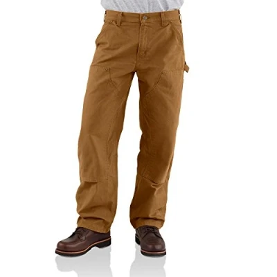 Image of Carhartt Men&#039;s Double Front Work Dungaree Washed Duck B136 Brown