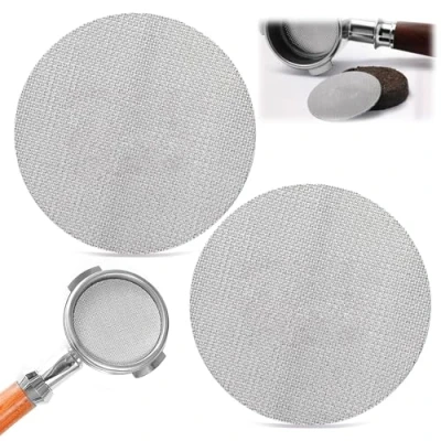 Image of Coffee Puck Filter Screen, 2 PCS Stainless Steel 51mm 53mm Screen Reusable Replacement Cafetiere Mesh Espresso Portafilter for Basket