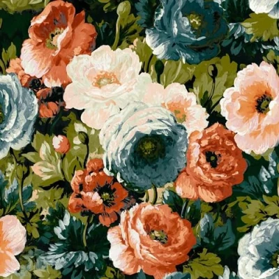 Image of Eden Rose Red Wallpaper Paint Effect Floral Naturistic Modern Contemporary Flowers Feature Wall