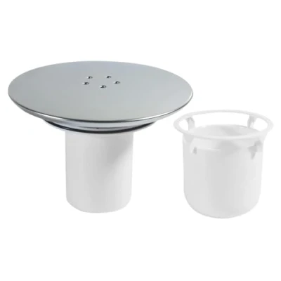 Image of Shower Drain Cover, Chrome Plug, Interchangeable Trap 90mm / 115mm Fast Flow Plughole Tray Cover for Outlet, Bathroom (White)