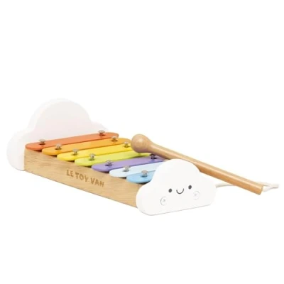 Image of Le Toy Van Wooden Musical Xylophone Girl &amp; Boy Colourful with 7 Delightful Sounding Notes Suitable for 18+ months