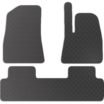 Image of Carsio Rubber Car Mats For Tesla Model 3 2019 2021 Tailored Fit Floor Mat Set Complete Accessory Black Custom Fitted Anti Slip Backing, Heavy Duty &amp; Waterproof