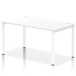 Image of Impulse Bench Single Row 1400 White Frame Office Desk