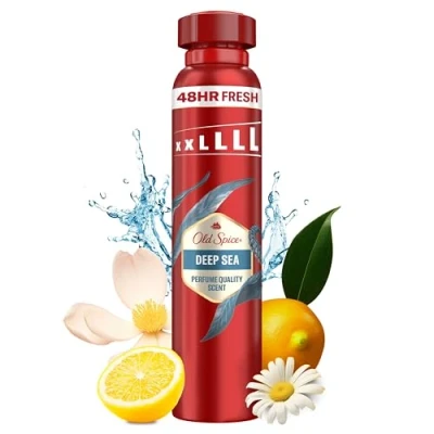 Image of Old Spice Deep Sea Deodorant Body Spray For Men 250 ml, 48H Fresh, 0% Aluminium Salts, Anti White Marks and Yellow Stains