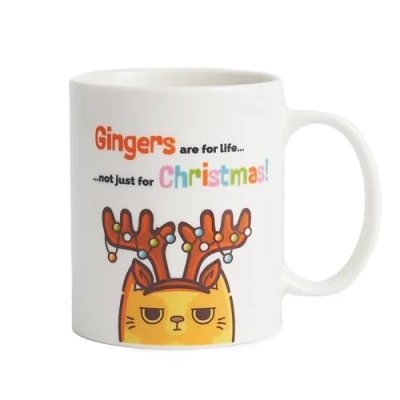 Image of THE TWIDDLERS Christmas Novelty Mug, Gingers are for Life Not Just gifts Men &amp; Women, Bone China Xmas Coffee Tea Cup, Mug Funny Secret Santa Gift 300ml