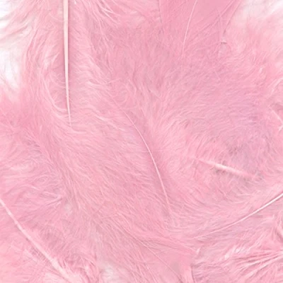 Image of Light Pink 1st Grade Eleganza Craft Marabout Feathers Mixed sizes 3&quot; 8&quot; 8g pack