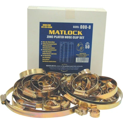 Image of Matlock Assorted Zinc Plated Hose Clips (Pk 100)