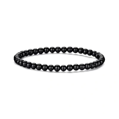 Image of Philip Jones Black Onyx Mini Beaded Gemstone Stretch Bracelet