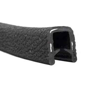 Image of Small Black PVC Rubber Square Edge Trim Protector Strip Fits 2 4mm Priced Per Metre