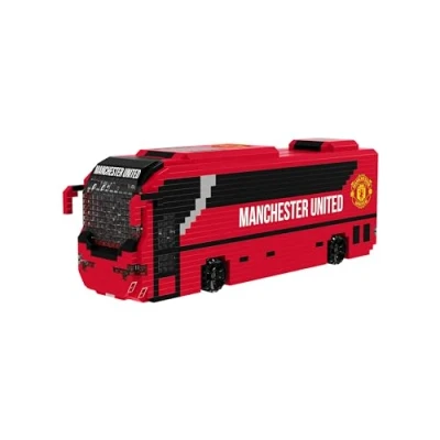 Image of FOCO Officially Licensed Manchester United FC Football BRXLZ Bricks 3D Coach Toy Model Premier League Construction 1347 Pieces Ages 12+ Sports Merchandise