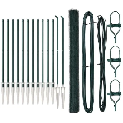 Image of vidaXL Hexagon Fence Green 1.6x25 m Steel