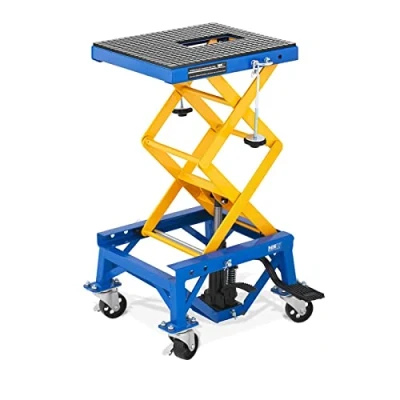 Image of MSW Motorcycle Lift Jack Hydraulic Scissor Wheels 150kg MHB 150 PRO (Steel, Height 34 92.5cm, Platform Area 41x35cm)