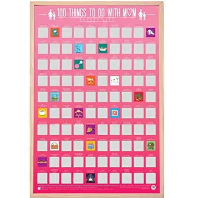 Image of Gift Republic 100 Things To Do With Mum Scratch Off Activity Poster, multicolor for Living Room