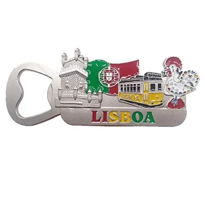 Image of Lisbon Portugal Fridge Magnet Bottle Opener Travel Souvenir Gift Collection Home Kitchen Refrigerator Decoration Metal Magnetic Sticker