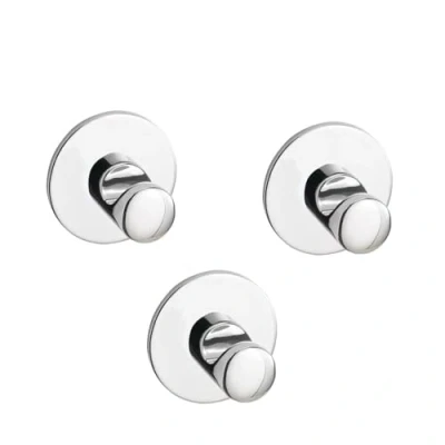 Image of Ikea SKOGHALL Hook, self Adhesive, Chrome Plated / 3 Pack 160x100 cm