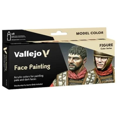 Image of Vallejo Model Color Faces Painting Acrylic Paint Set Assorted Colours (Pack of 8),Red,17 ml 8)