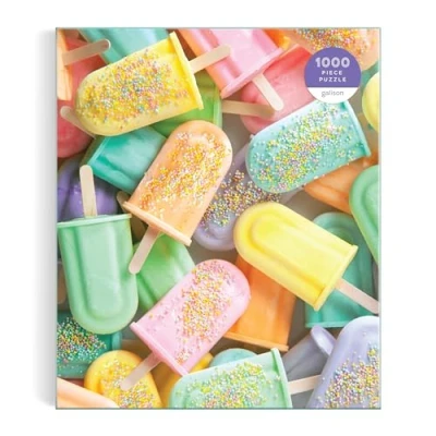 Image of Galison Icy Treats 1000 Piece Puzzle Featuring A Pastel Collage Of Frozen Perfect For Summer