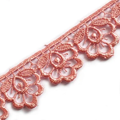 Image of Dusky Pink Scalloped Guipure Lace 27mm Wide (1 metre)