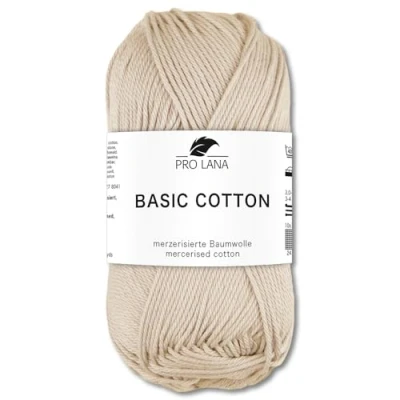 Image of Frida&#039;s Wollhaus Pro Lana 50 g Basic Cotton Knitting Crochet Wool Yarn 64 Colours (15 Natural)