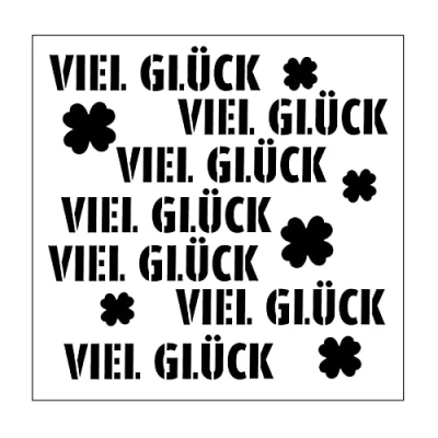 Image of Vaessen Creative Art Stencil, Good Luck, for Adding Coloured Patterns and Textures to Craft Projects, Gel, White, 15 x cm