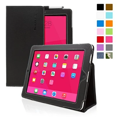 Image of Snugg iPad 1 Case Cover with Flip Stand (Black Leather) for Apple